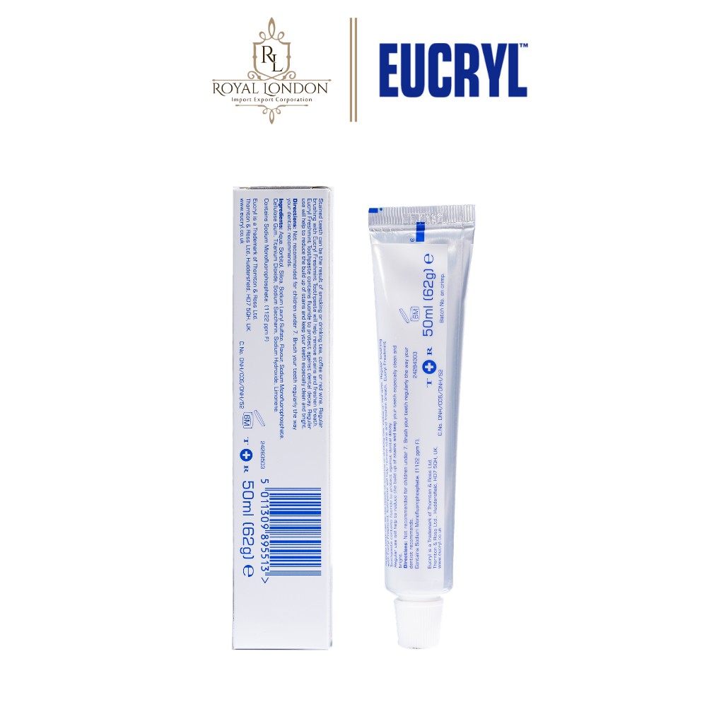 Kem Đánh Răng Bạc Hà Tẩy Trắng Eucryl Toothpaste 62g