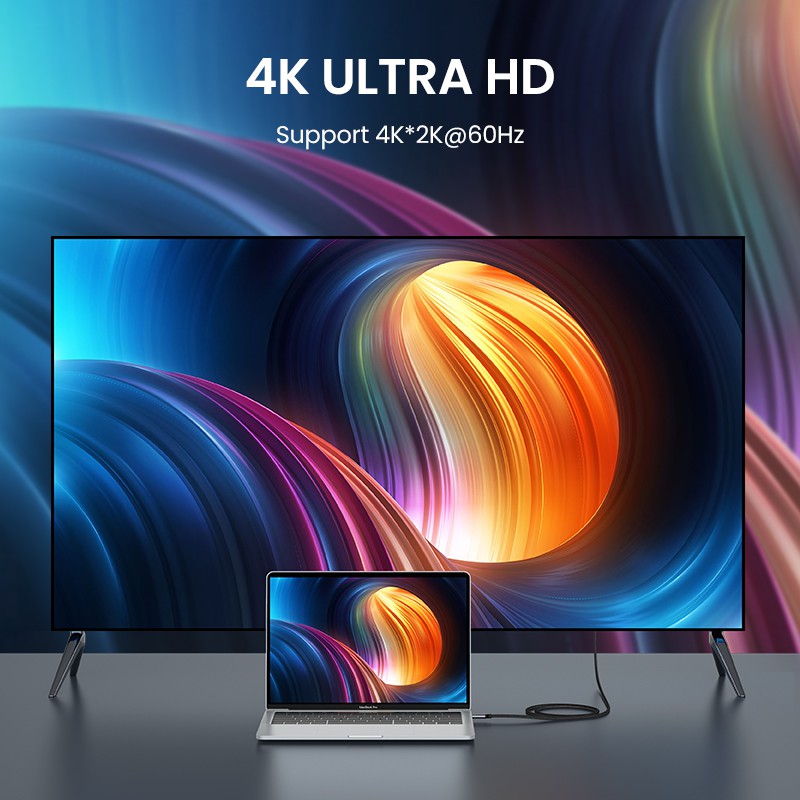 Ugreen Cáp Chuyển Đổi Từ Cổng Type C Sang HDMI 4k 60HZ 3 Cổng Type C
