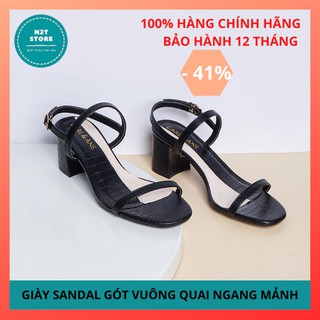 GIÀY SANDAL THỜI TRANG NỮ CAO CẤP MŨI VUÔNG QUAI MẢNH THANH LỊCH GÓT CAO 5CM_ CS003