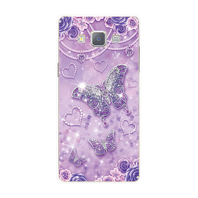 Samsung Galaxy J3 J5 J7 2015 2016 Soft TPU Silicone Phone Case Cover Diamond Butterfly