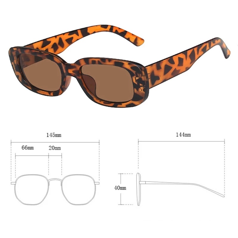 Kính Mát Gọng Vuông Nhỏ Chống Bức Xạ Thời Trang Unisex