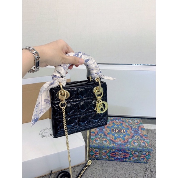 Túi xách Diỏr lady sz 17 chất da bò sẵn ship