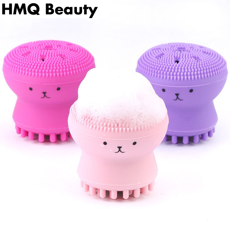 Một cây cọ silicon bạch tuộc giúp làm sạch lỗ chân lông và tế bào tẩy