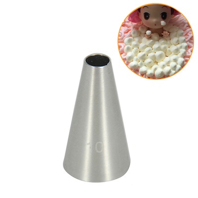 Đui bắt kem đầu tròn số 10 (7.2mm), Đuôi viết chữ trang trí bánh bằng thép không gỉ đúc liền khối dày dặn, cứng cáp