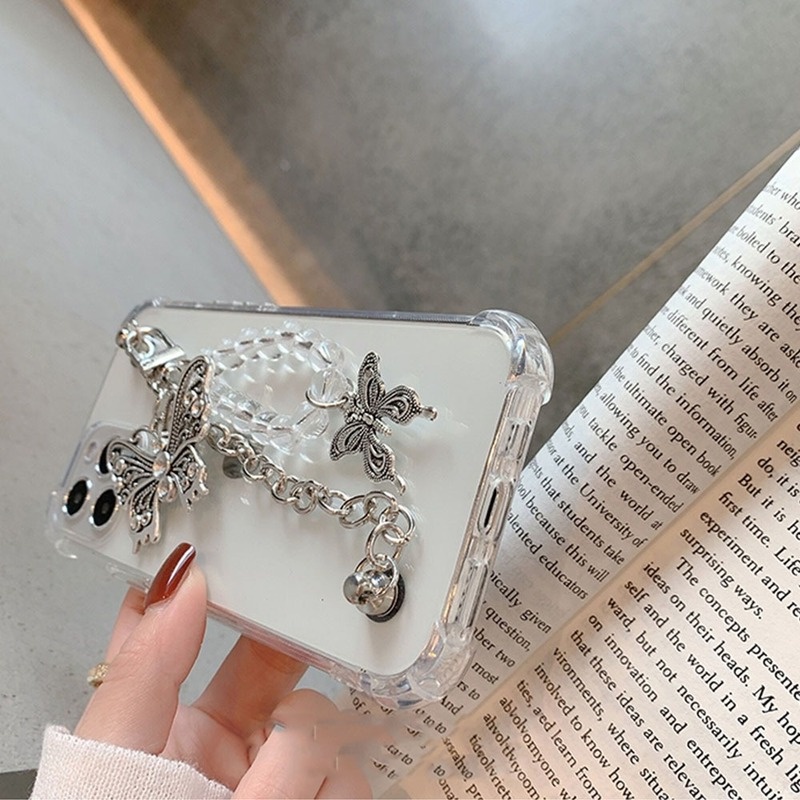 Ốp Điện Thoại Họa Tiết Bươm Bướm Kèm Dây Đeo Cho Samsung Note 20 S20 S8 S9 Plus A12 A22 A32 4G 5G A30 A50S A71 A20S A02S