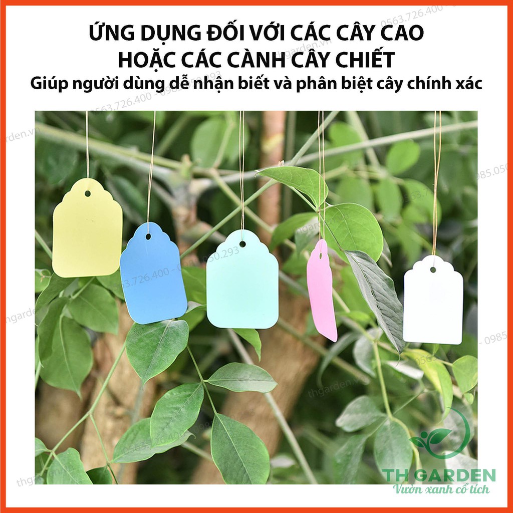 Set 100 Thẻ Ghi Tên Lan, Hoa - 4x6cm - Thẻ Ghi Tên Cây dạng treo bằng dây