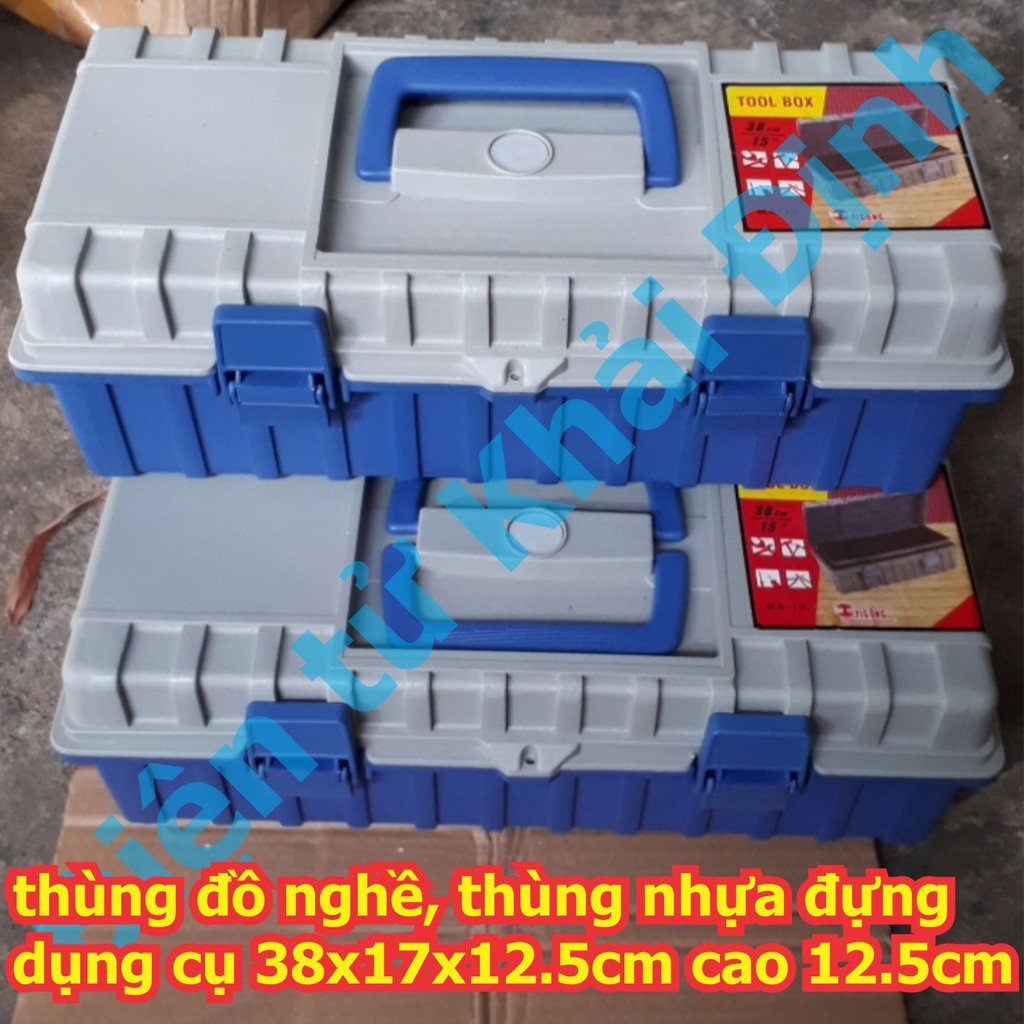 thùng đồ nghề, thùng nhựa đựng dụng cụ 38x17x12.5cm cao 12.5cm kde5766