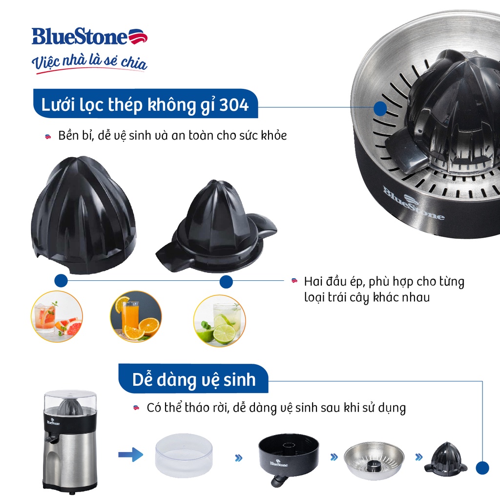 [Mã ELBLUEWL5 giảm 10% đơn 500K] Máy vắt cam BlueStone CJB-1168