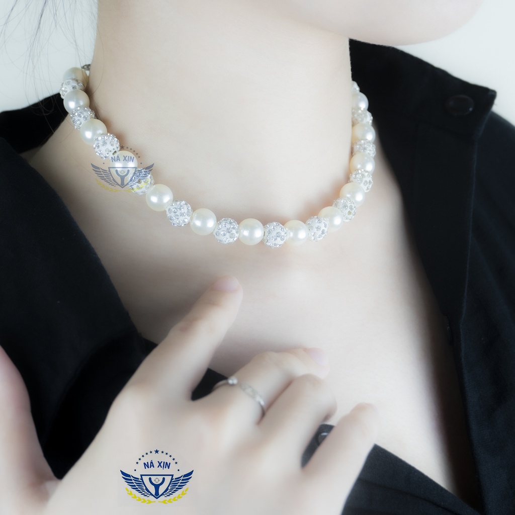 Dây chuyền ngọc trai nhân tạo unisex giành cho nam và nữ siêu đẹp, lộng lẫy, trang trọng
