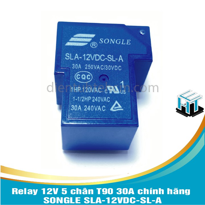 Relay 12V 5 chân T90 30A chính hãng SONGLE SLA-12VDC-SL-A