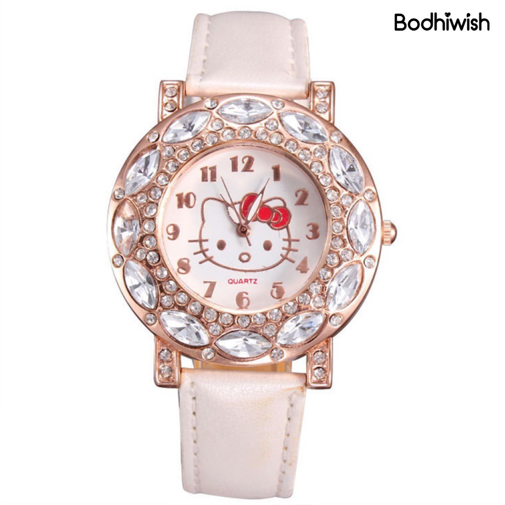 Đồng Hồ Dây Da Mặt Hình Hello Kitty Dễ Thương Cho Bé Gái | BigBuy360 - bigbuy360.vn