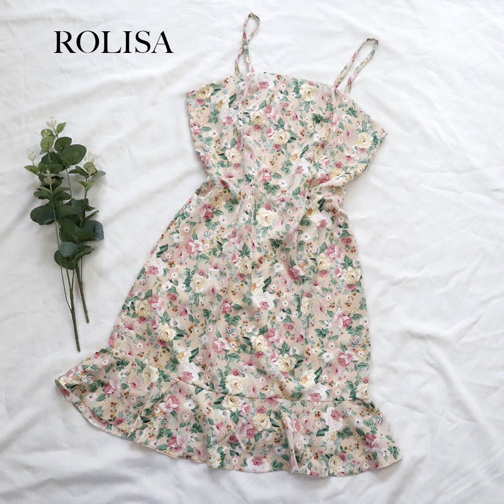 [Mã SKAMSALE06 giảm 10% tối đa 100K đơn 150K] Đầm hai dây hoa nhí xinh xắn Rolisa RD063. | BigBuy360 - bigbuy360.vn
