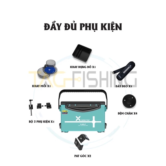 Thùng Câu Đài Xsamtin 2900E 29L  Nắp Carbon - Chính Hãng