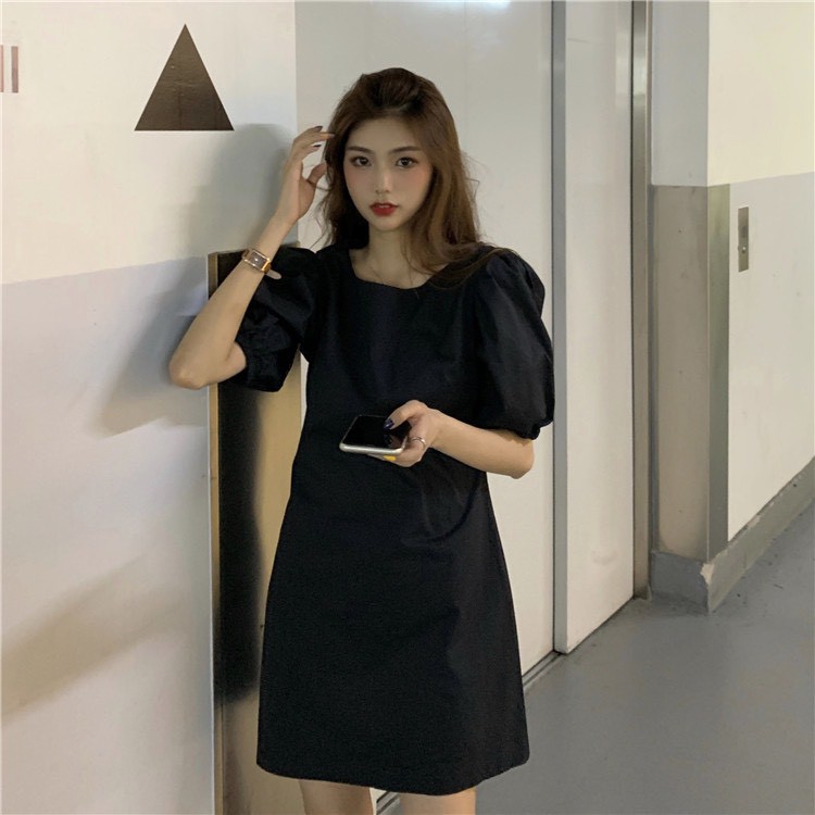 Đầm suông  tay bo PHONG CÁCH  ĐƠN GIẢN dễ thương - KÈM ẢNH THẬT -đi tiệc, DẠO PHỐ - Thời Trang VADA - (Đ229)