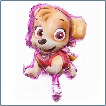 Trụ bong bóng trang trí chủ đề chó cứu hộ màu tím CCH08