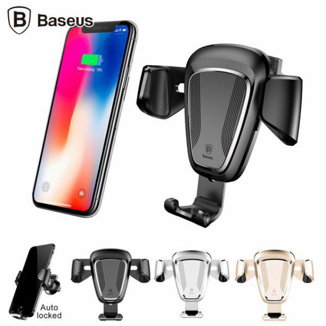 Bộ đế giữ điện thoại khóa tự động dùng cho xe hơi Baseus LV116 (Car Phone Mount Holder Stand Auto-lock)