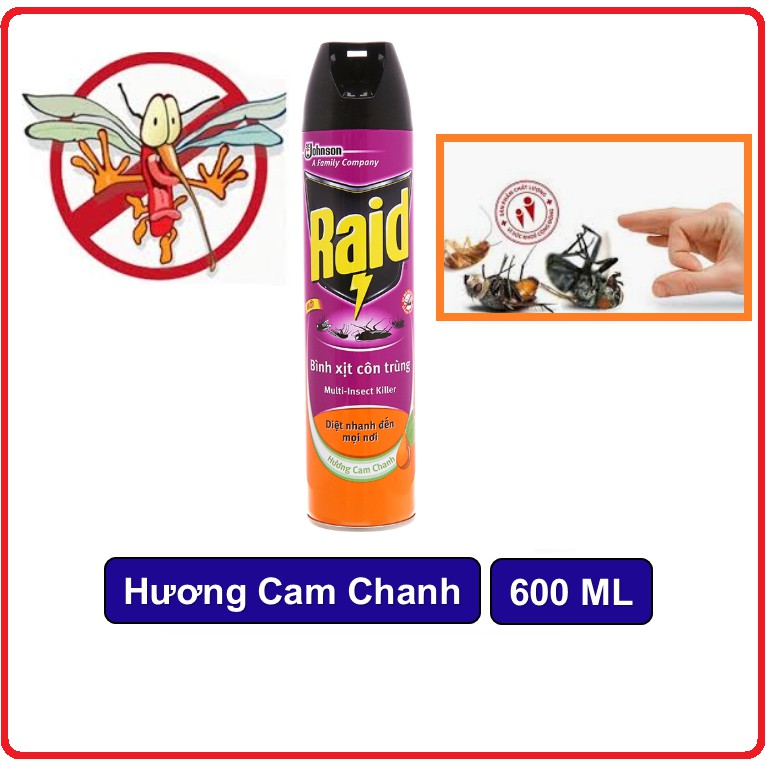 Bình xịt côn trùng Raid Chai 600ml