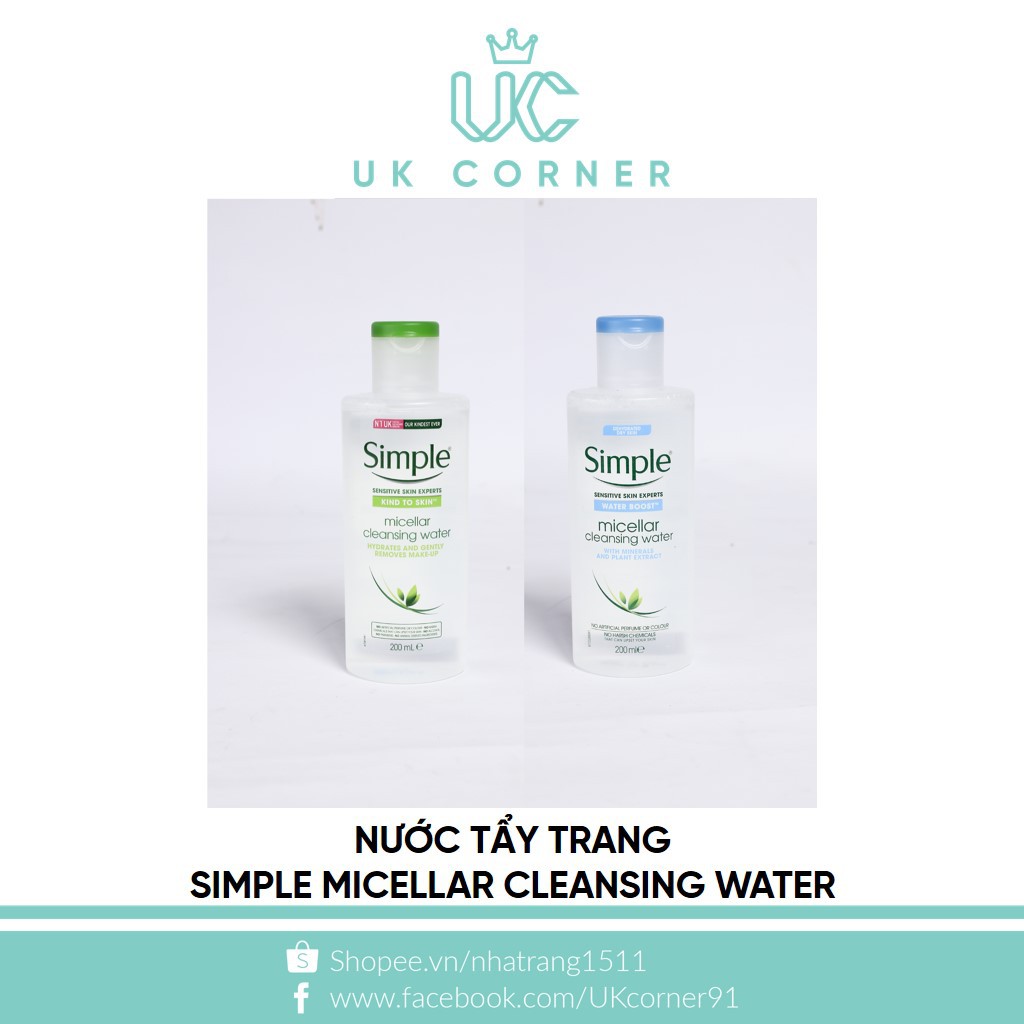 Tẩy trang cho mọi loại da Simple Micellar Water
