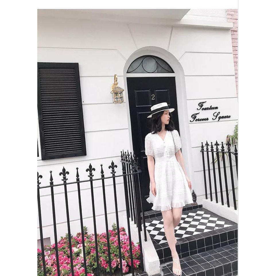 Váy voan trắng tiểu thư