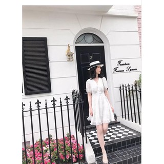 Váy voan trắng tiểu thư