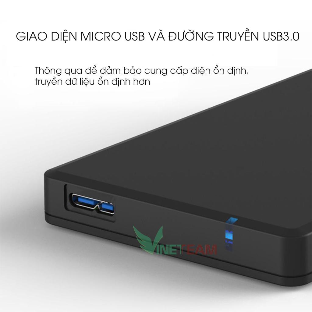 Hộp đựng ổ cứng HDD ngoài 2.5" 2TB SATA SSD kèm dây cáp USB3.0 -dc4020