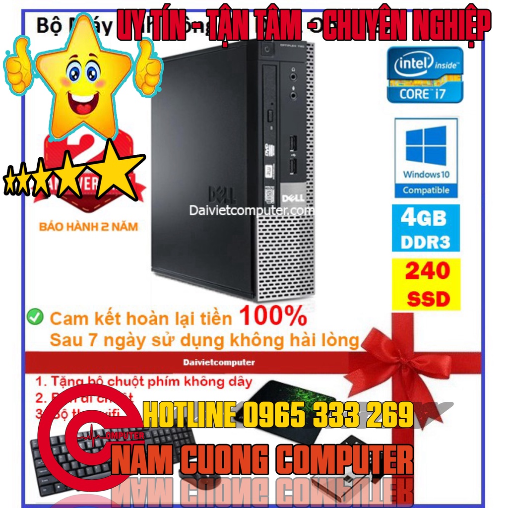Case máy tính để bàn đồng bộ HP CPU i7 4790 - RAM 4GB - SSD 240GB - SSD 120GB