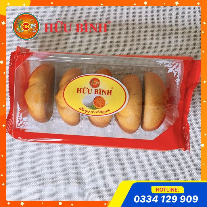 Bánh Nướng Nhân Sữa Dừa - 01 gói 05 chiếc 165g Hữu Bình, Bánh Trung Thu Mini