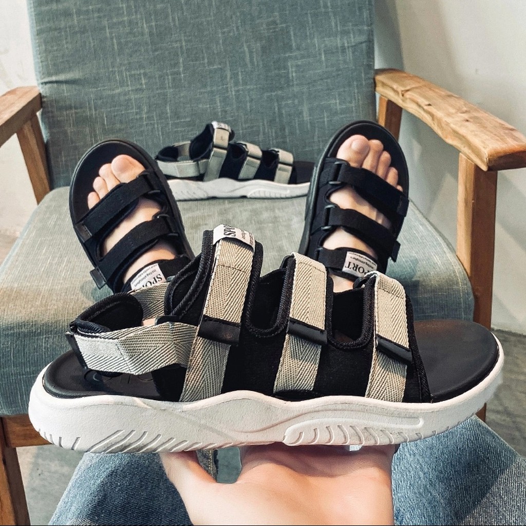 Sandal nam nữ US23 mới - Giày sandal đế bệt chất lượng cao - quai sau tháo rời