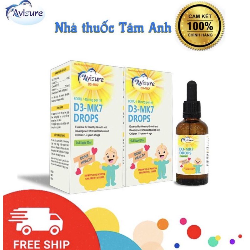 Vitam D3 Mk7 Drops Avisure 20ml chính hãng [ DATE MỚI NHẤT]