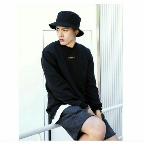 Nón bucket Unisex màu đen vải Kaki thương hiệu Hook