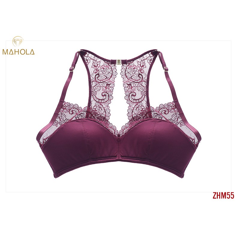 Áo lót ren có mút đệm ngực màu trơn dành cho nữ_Mahola_ZHM55