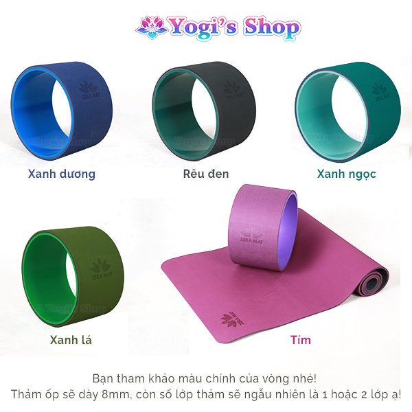 Vòng tập yoga Zera Mat bản to rộng 16cm và 20cm, đường kính 33cm, chịu nặng 200kg | Vòng Yoga Wheel tập mở lưng