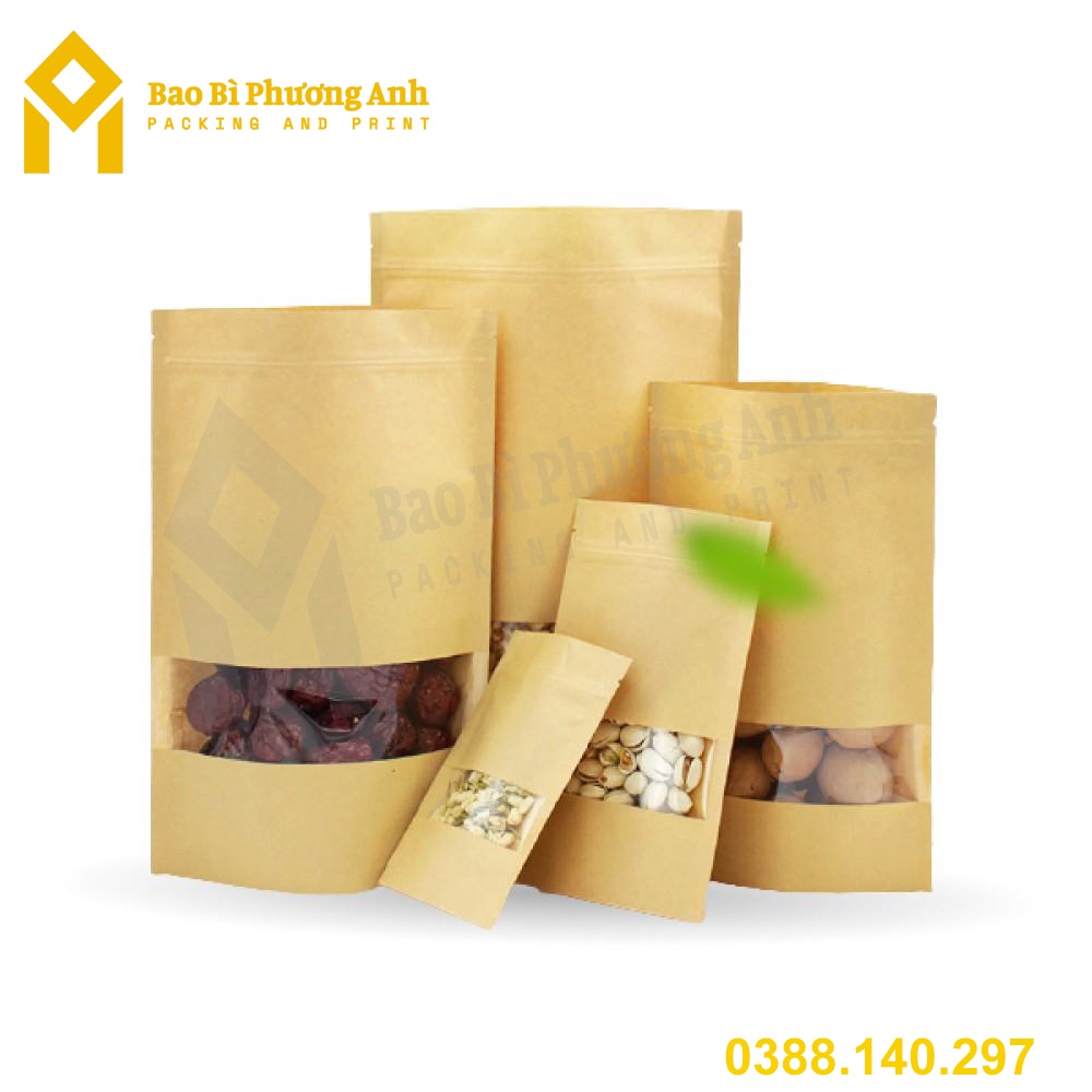 Combo 10 Chiếc Túi Zip Giấy Kraft Nâu 22x32_Bao Bì Phương Anh