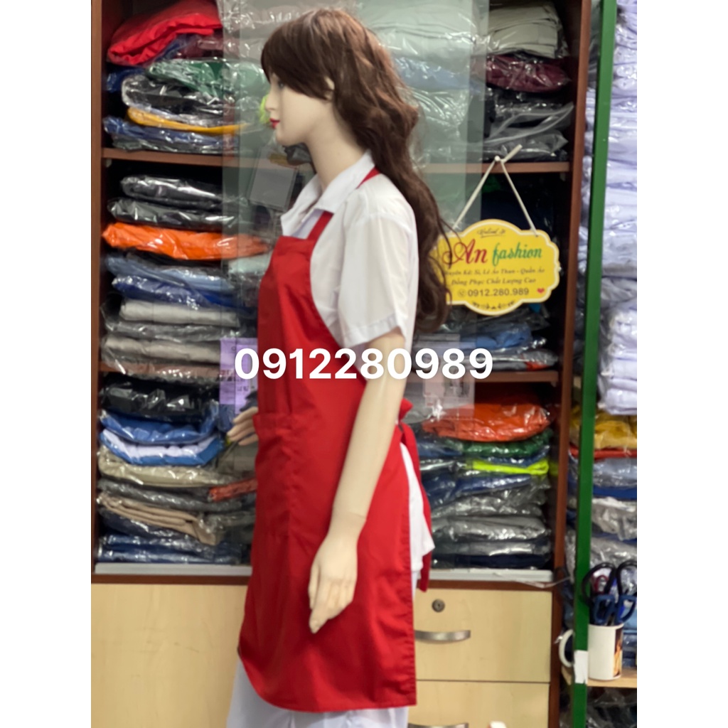 Tạp Dề Kaki 2 Lớp Chống Thấm Nước Tuyệt Đối 100% _ Hình chụp thật