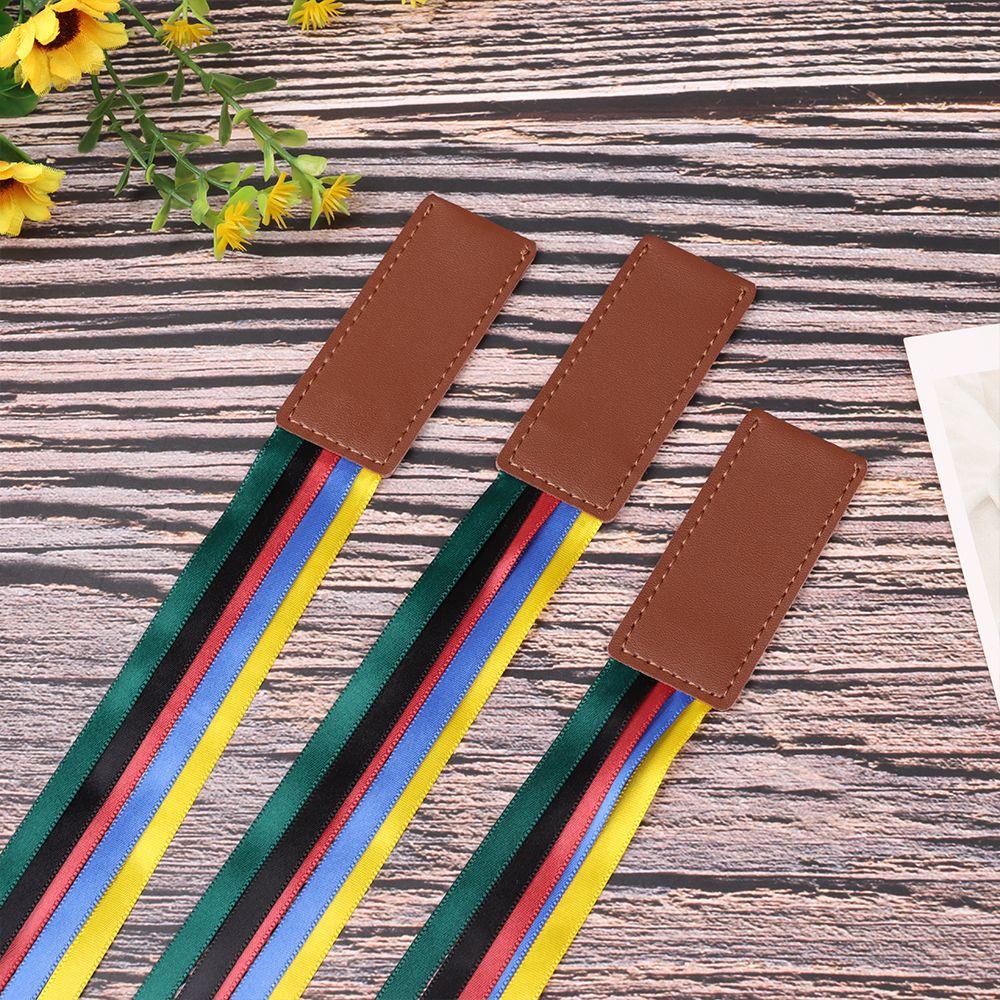 Thẻ Đánh Dấu Trang Sách Bằng Da Phối Dây Ruy Băng PISTA