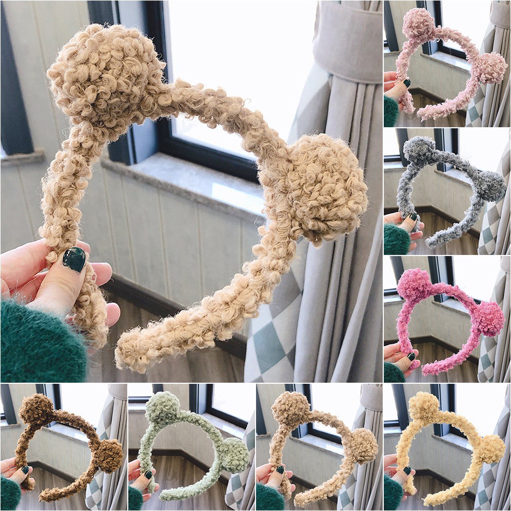 Cài Tóc Rửa Mặt Hình Tai Gấu Vải Lông Kiểu Hoạt Hình Dễ Thương Phong Cách Hàn Quốc Dành Cho Bạn Nữ