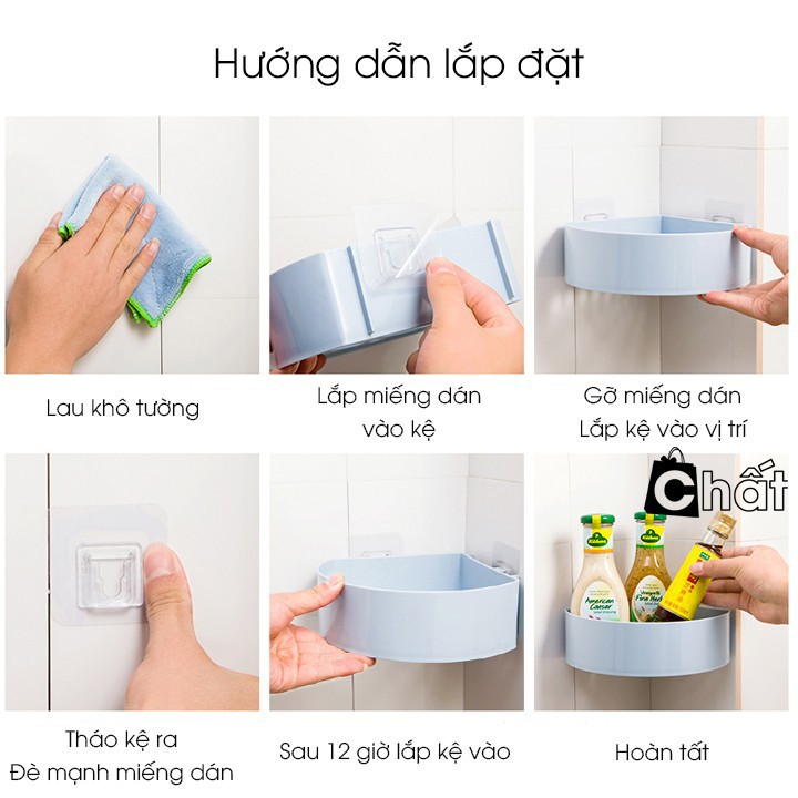 Combo 2 Kệ giá đỡ dán góc tường nhà bếp