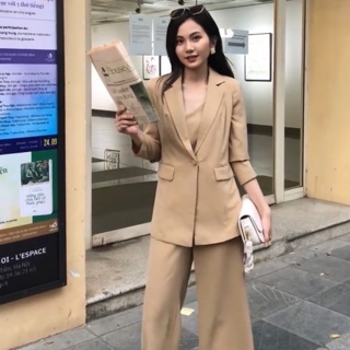 Set vest nữ cao cấp kèm áo lót trong