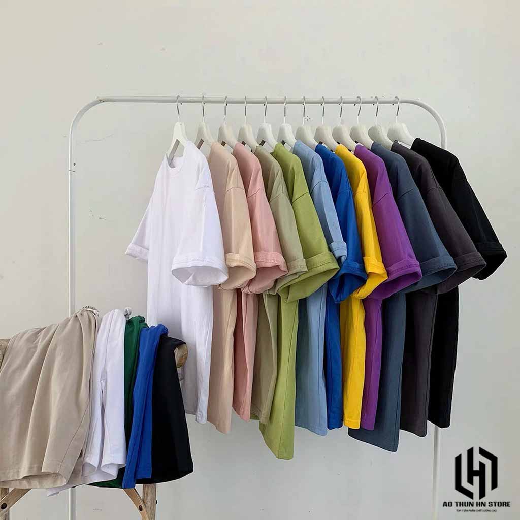 Áo Thun Trơn Tay Lỡ Cotton Áo phông unisex form rộng Freesize < 72kg