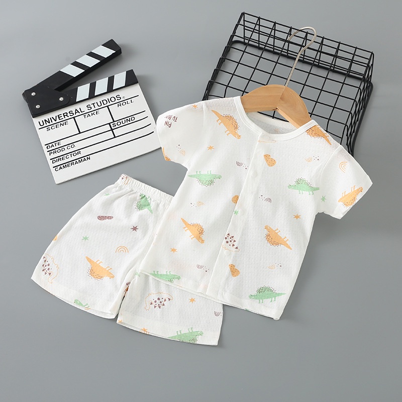 Bộ quần áo tay ngắn vải cotton thời trang mùa hè dễ thương cho bé 6 tháng 1-3 tuổi