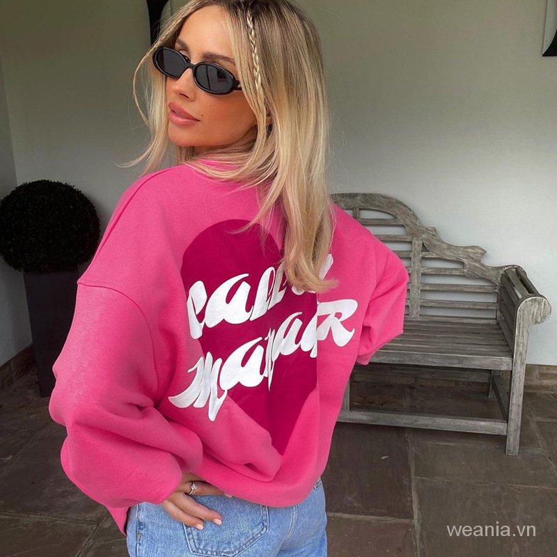 Áo hoodie in chữ thời trang đường phố