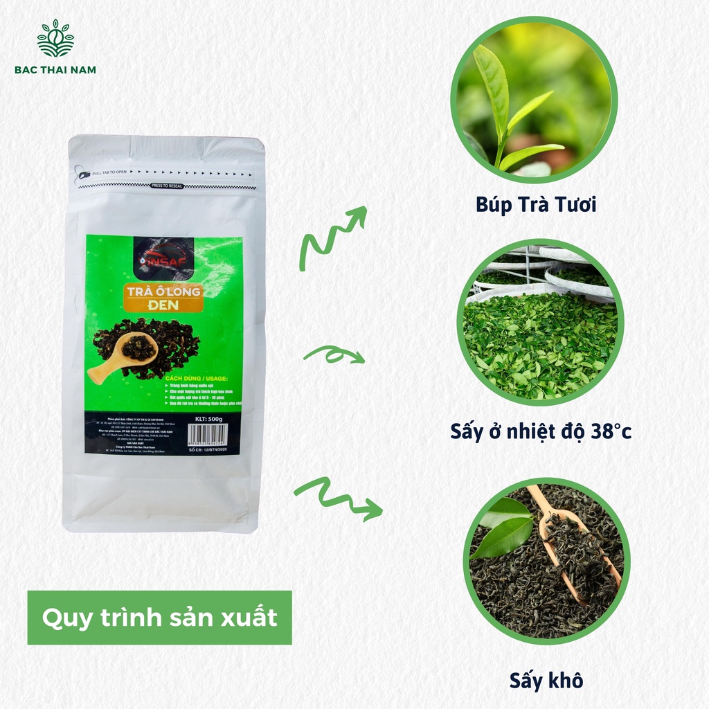 Trà ô long đen VinSaf 500 Gram nguyên liệu làm trà sữa và pha chế đồ uống TOLDV500