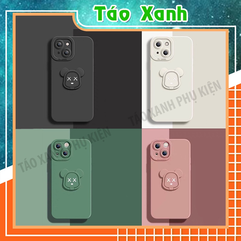 Ốp Lưng Ip Viền Vuông, Tpu Bảo Vệ Camera Kèm Iring Kaws