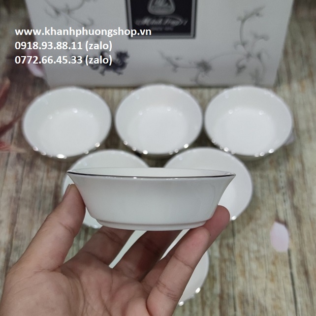 Chén đựng nước chấm 2 ngăn sứ Minh Long - chén đựng nước chấm 2 ngăn