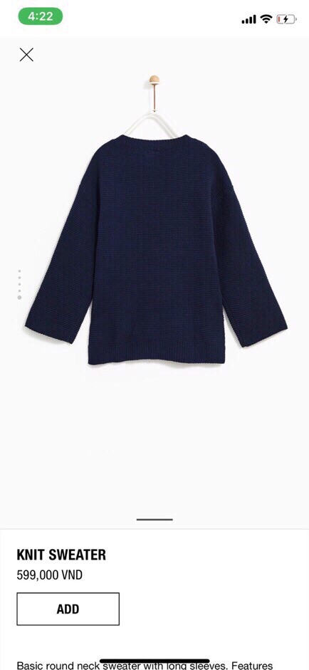 Áo len Zara size đại TQXK