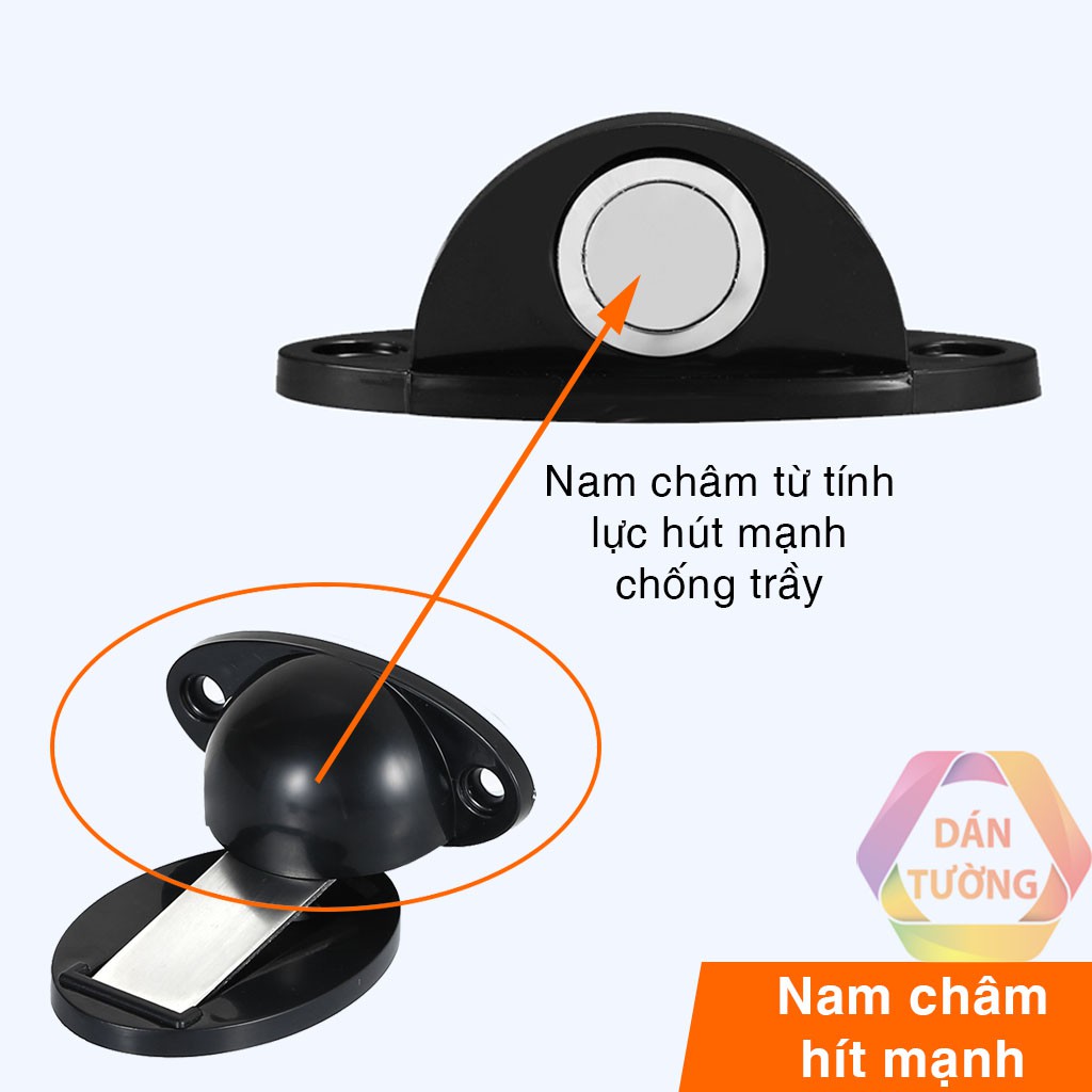 Chặn cửa nam châm MDT, chốt chặn cửa nam châm hít tự động vỏ NHỰA ABS chống va đập có sẵn miếng keo dán và ốc vít _CCN