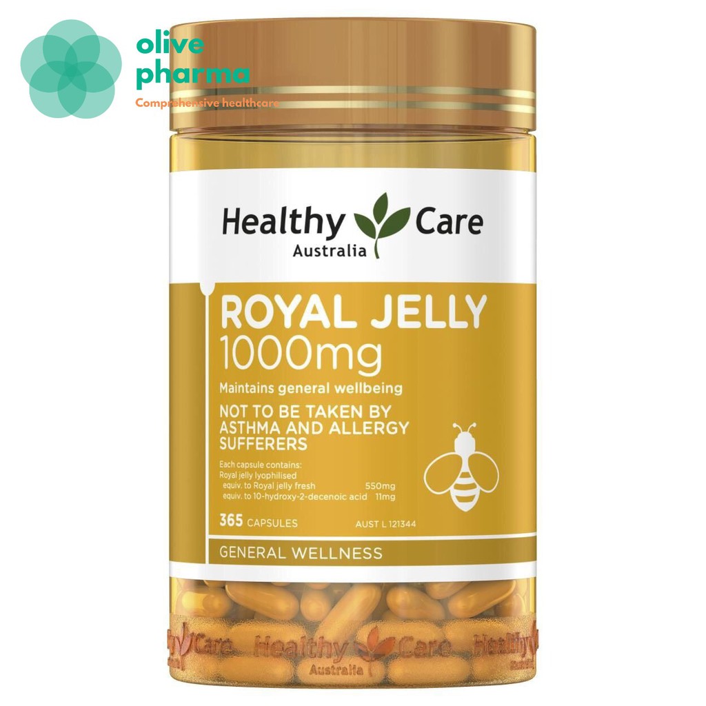 (Mẫu mới) Sữa Ong Chúa Healthy Care Royal Jelly 1000mg 365 viên Úc, Hỗ trợ làm đẹp da, Chống Lão Hóa, Tăng Sức Đề Kháng