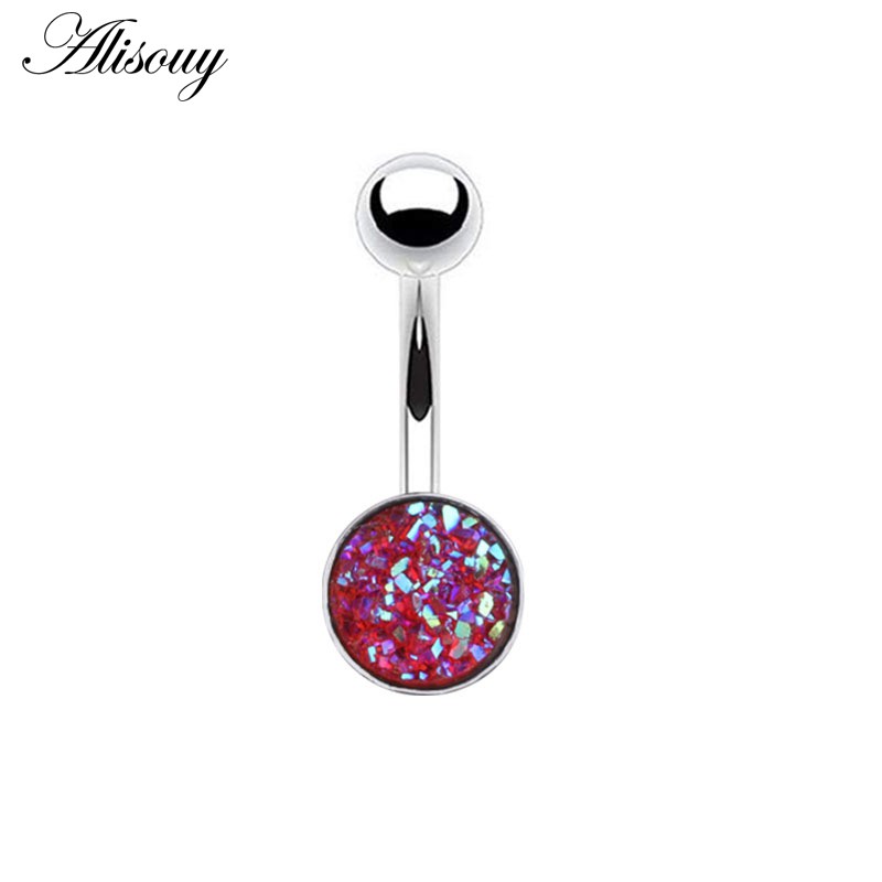 1 Khuyên Rốn Bằng Thép Không Gỉ Đính Đá Opal Quyến Rũ Cho Nữ