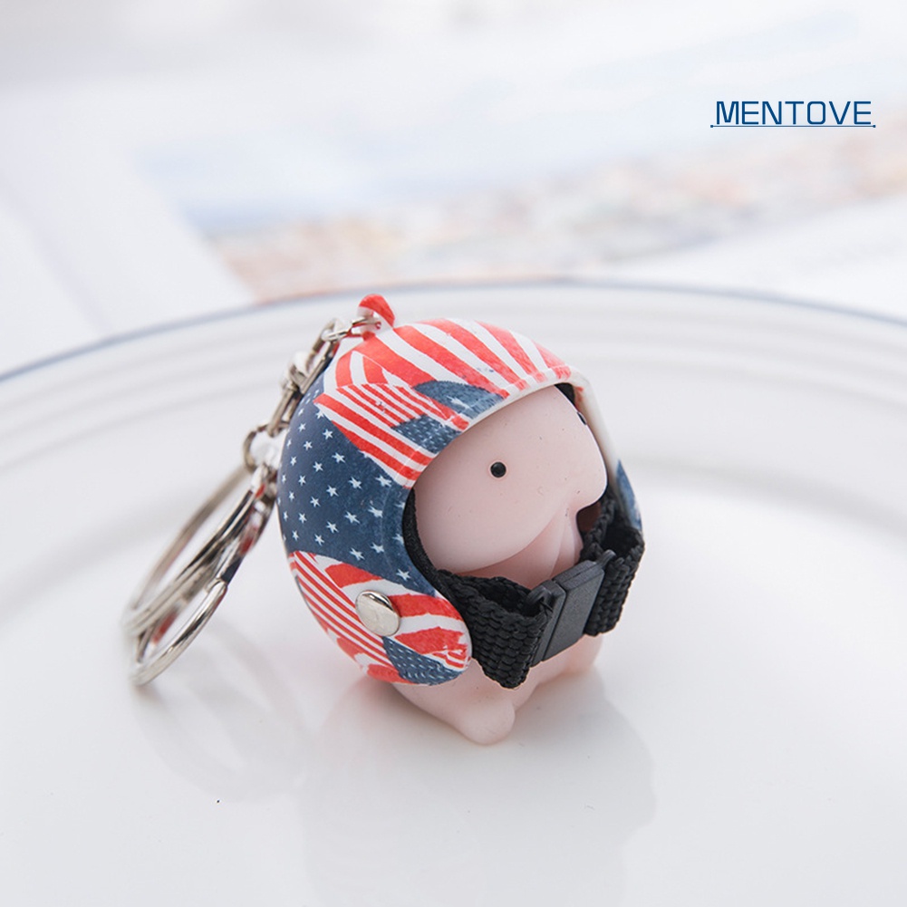 &lt; Đồ Chơi Mentove &gt; Móc Khóa Hình Mochi Mềm Đội Mũ Bảo Hiểm Trang Trí Nội Thất Ô Tô