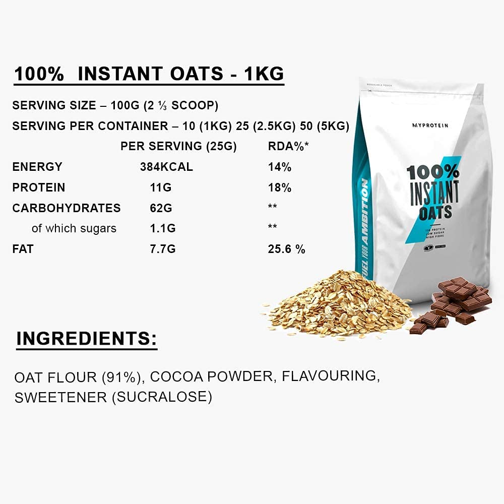 Bột yến mạch uống liền MyProtein Instant Oats nhập khẩu UK phục vụ ăn kiêng, hỗ trợ giảm cân hiệu quả